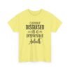 Unisex t-shirt from Twisted Angell with the sarcastic phrase “Cleverly Disguised As A Responsible Adult” printed on the front.