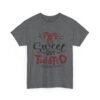 Unisex t-shirt from Twisted Angell with the sarcastic phrase “Sweet But Twisted” printed on the front.