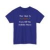 Unisex t-shirt from Twisted Angell with the sarcastic phrase “Most Likely To Turn Off The Holiday Music” printed on the front.