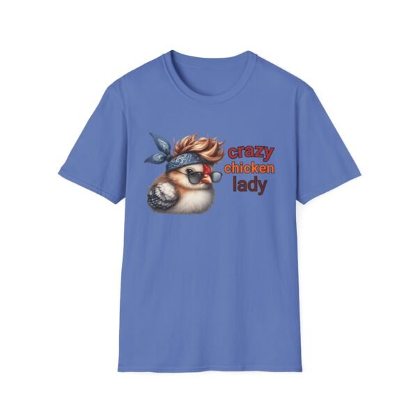 Unisex t-shirt from Twisted Angell with the sarcastic phrase “Crazy Chicken Lady” printed on the front.