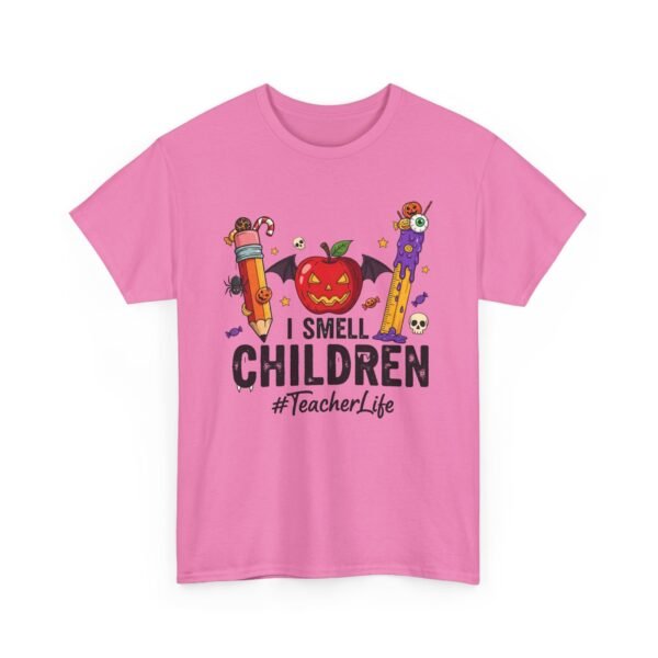 5058576012781566681_2048.jpeg Unisex t-shirt from Twisted Angell with the sarcastic phrase “I Smell Children #teacherlife” printed on the front.