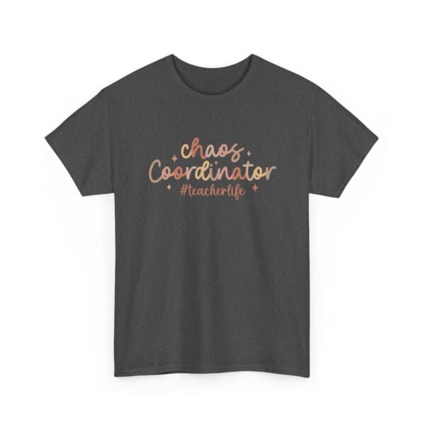 5146315519453639821_2048.jpeg Unisex t-shirt from Twisted Angell with the sarcastic phrase “Chaos Coordinator #teacherlife” printed on the front.