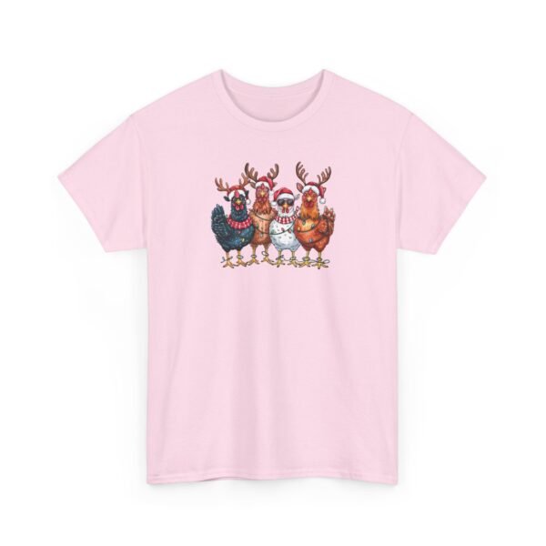 Unisex t-shirt from Twisted Angell with the sarcastic phrase “Holiday Chickens” printed on the front.