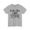 Unisex t-shirt from Twisted Angell with the sarcastic phrase “Looks Like I May Accidentally Get Drunk On Purpose Today” printed on the front.