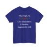 Unisex t-shirt from Twisted Angell with the sarcastic phrase “Most Likely To Give Their Boss A Passive-Aggressive Gift” printed on the front.