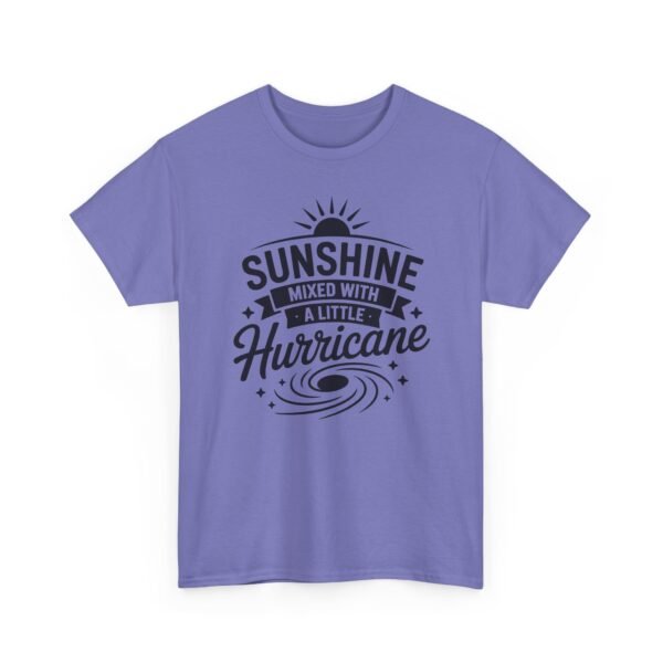 5283339749424868650_2048-1.jpeg Unisex t-shirt from Twisted Angell with the sarcastic phrase “Sunshine Mixed with a Little Hurricane” printed on the front.