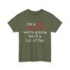 Unisex t-shirt from Twisted Angell with the sarcastic phrase “I'm A Bad Influence, We're Gonna Have A Lot Of Fun” printed on the front.