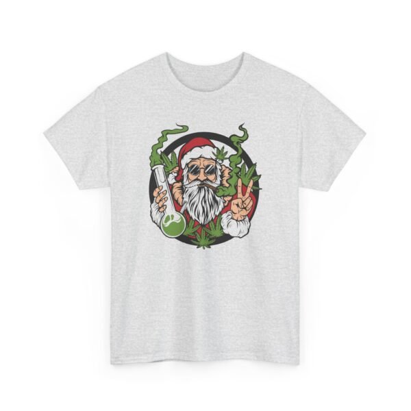Unisex t-shirt from Twisted Angell with the sarcastic phrase “Santa's Hippie Bong Blunt Peace” printed on the front.