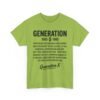 Unisex t-shirt from Twisted Angell with the sarcastic phrase “Generation X” printed on the front.