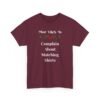 Sarcastic apparel design from Twisted Angell with the phrase “Most Likely To Complain About Matching Shirts” printed on the front.