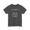 Unisex t-shirt from Twisted Angell with the sarcastic phrase “Most Likely To Burn The Christmas Cookies” printed on the front.