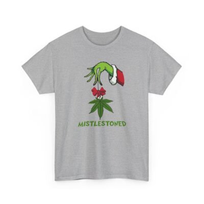 Unisex t-shirt from Twisted Angell with the sarcastic phrase “MistleStoned” printed on the front.