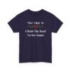 Unisex t-shirt from Twisted Angell with the sarcastic phrase “Most Likely To Climb The Roof To See Santa” printed on the front.