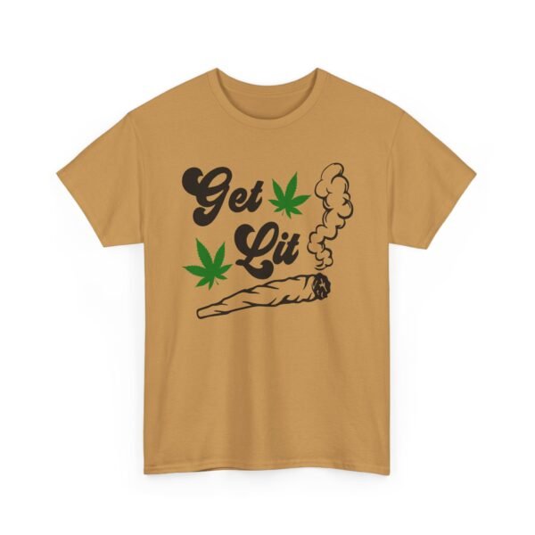 Unisex t-shirt from Twisted Angell with the sarcastic phrase “Get Lit” printed on the front.