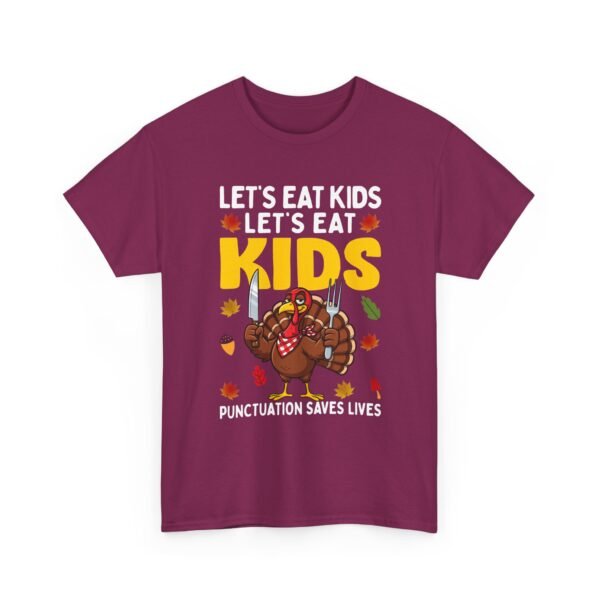 Unisex t-shirt from Twisted Angell with the sarcastic phrase “Let's Eat Kids - Let's Eat, Kids” printed on the front.