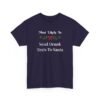 5669599005679719162_2048.jpeg Unisex t-shirt from Twisted Angell with the sarcastic phrase “Most Likely To Send Drunk Texts To Santa” printed on the front.