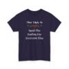 Unisex t-shirt from Twisted Angell with the sarcastic phrase “Most Likely To Spoil The Ending For Everyone Else” printed on the front.