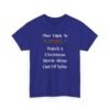 Unisex t-shirt from Twisted Angell with the sarcastic phrase “Most Likely To Watch A Christmas Movie Alone Out Of Spite” printed on the front.