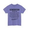 Unisex t-shirt from Twisted Angell with the sarcastic phrase “Generation X” printed on the front.