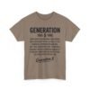 Unisex t-shirt from Twisted Angell with the sarcastic phrase “Generation X” printed on the front.