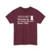 Unisex t-shirt from Twisted Angell with the sarcastic phrase “Generation X - Showing Up And Getting Shit Done Since 1965” printed on the front.