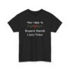 Unisex t-shirt from Twisted Angell with the sarcastic phrase “Most Likely To Request Mariah Carey Twice” printed on the front.