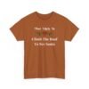 Unisex t-shirt from Twisted Angell with the sarcastic phrase “Most Likely To Climb The Roof To See Santa” printed on the front.