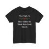 Unisex t-shirt from Twisted Angell with the sarcastic phrase “Most Likely To Have Glitter In Their Hair Until March” printed on the front.