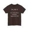 Unisex t-shirt from Twisted Angell with the sarcastic phrase “Most Likely To Give Their Boss A Passive-Aggressive Gift” printed on the front.