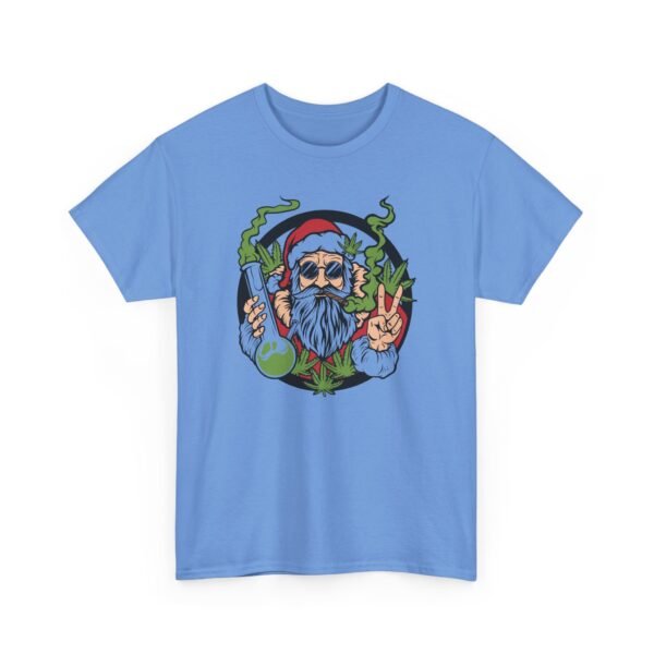 Unisex t-shirt from Twisted Angell with the sarcastic phrase “Santa's Hippie Bong Blunt Peace” printed on the front.