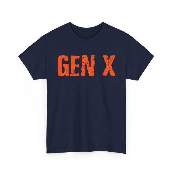 Unisex t-shirt from Twisted Angell with the sarcastic phrase “Gen X in Orange” printed on the front.