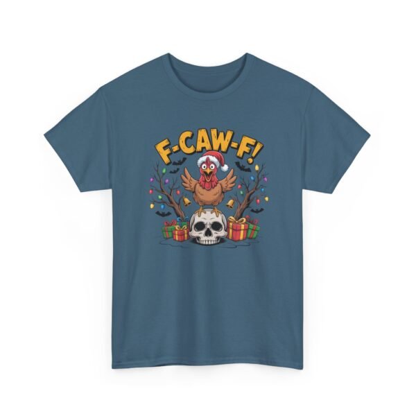 Unisex t-shirt from Twisted Angell with the sarcastic phrase “F-Caw-F - Christmas” printed on the front.