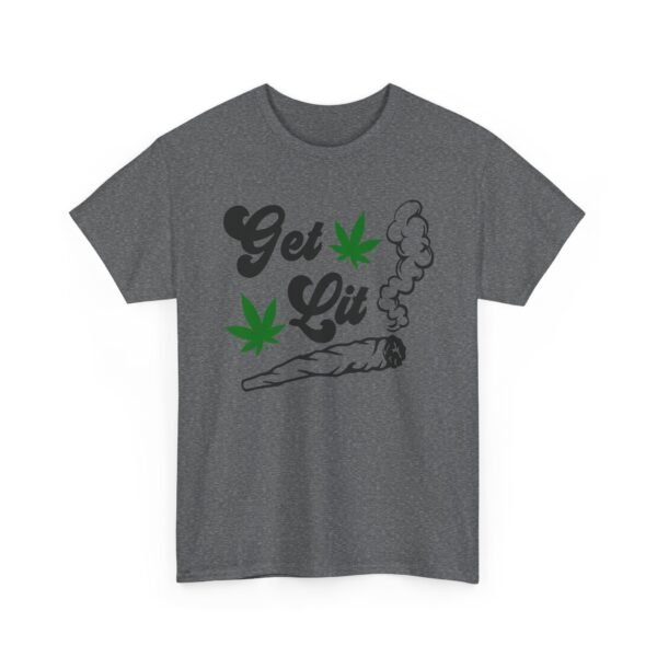 Unisex t-shirt from Twisted Angell with the sarcastic phrase “Get Lit” printed on the front.