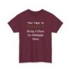 Unisex t-shirt from Twisted Angell with the sarcastic phrase “Most Likely To Bring A Flask To Midnight Mass” printed on the front.
