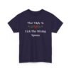 6127573628616822967_2048.jpeg Unisex t-shirt from Twisted Angell with the sarcastic phrase “Most Likely to Lick the Mixing Spoon” printed on the front.