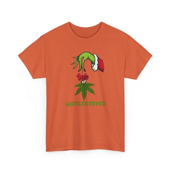 Unisex t-shirt from Twisted Angell with the sarcastic phrase “MistleStoned” printed on the front.