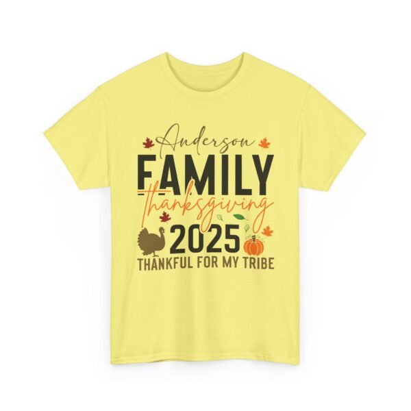 6155136345149303644_2048-1.jpeg Sarcastic apparel design from Twisted Angell with the phrase “Personalized Family Thanksgiving Thankful For My Tribe Tee 2025” printed on the front.