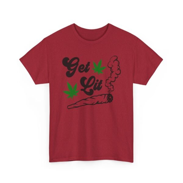 Unisex t-shirt from Twisted Angell with the sarcastic phrase “Get Lit” printed on the front.