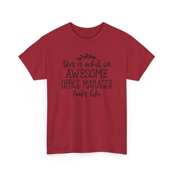 Unisex t-shirt from Twisted Angell with the sarcastic phrase “This Is What An Awesome Office Manager Looks Like” printed on the front.
