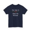Unisex t-shirt from Twisted Angell with the sarcastic phrase “Most Likely To Shake The Presents” printed on the front.