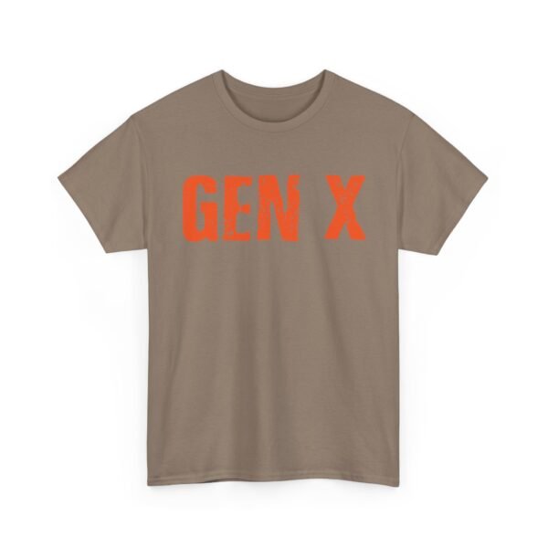 Unisex t-shirt from Twisted Angell with the sarcastic phrase “Gen X in Orange” printed on the front.