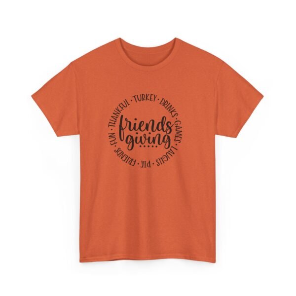 Unisex t-shirt from Twisted Angell with the sarcastic phrase “Friendsgiving” printed on the front.