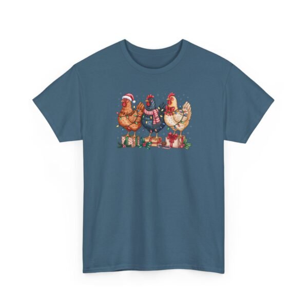 Unisex t-shirt from Twisted Angell with the sarcastic phrase “Festive Chickens” printed on the front.