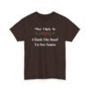 Unisex t-shirt from Twisted Angell with the sarcastic phrase “Most Likely To Climb The Roof To See Santa” printed on the front.