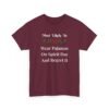 Unisex t-shirt from Twisted Angell with the sarcastic phrase “Most Likely To Wear Pajamas On Spirit Day And Regret It” printed on the front.