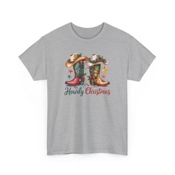 Unisex t-shirt from Twisted Angell with the sarcastic phrase “Howdy Christmas” printed on the front.