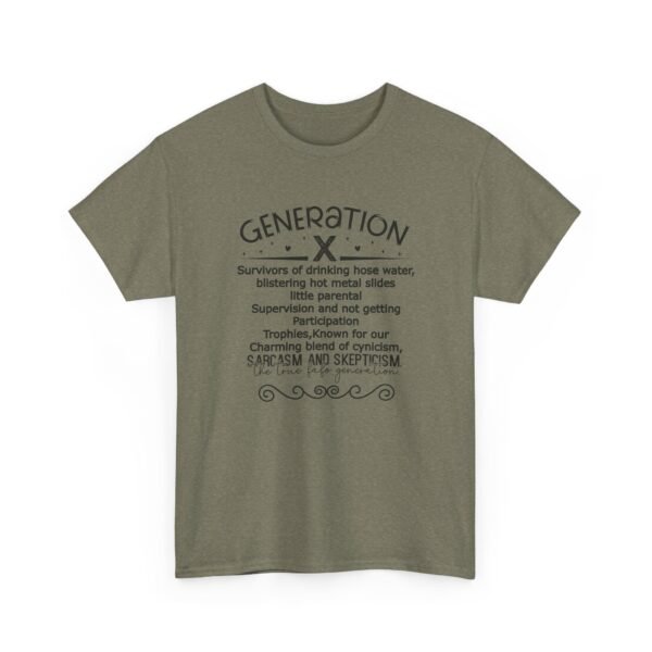 Sarcastic apparel design from Twisted Angell with the phrase “Generation X Definition - Sarcasm & Skepticism Tee” printed on the front.