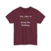 Unisex t-shirt from Twisted Angell with the sarcastic phrase “Most Likely To Bring The Mistletoe” printed on the front.