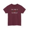 Unisex t-shirt from Twisted Angell with the sarcastic phrase “Most Likely To Get Blitzed” printed on the front.