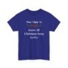 Unisex t-shirt from Twisted Angell with the sarcastic phrase “Most Likely To Know All Christmas Song Lyrics” printed on the front.